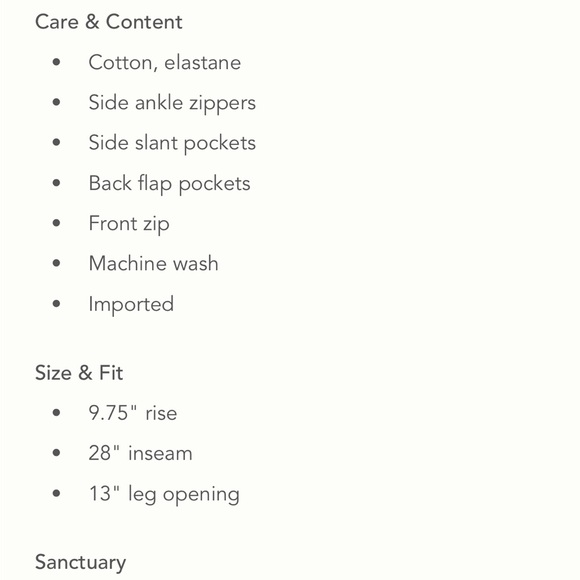 NWT Sanctuary Peacemaker Pants size 28 - Picture 11 of 15